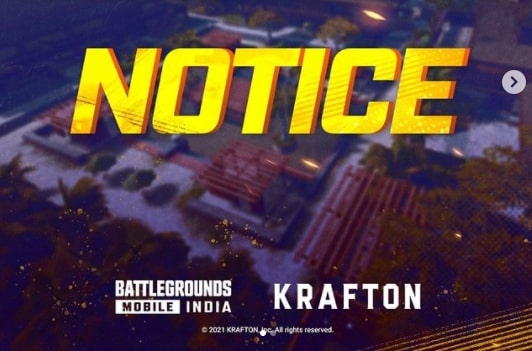 Notice regarding Battlegrounds Mobile India (BGMI) official version