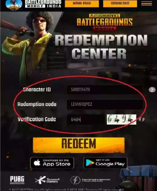 bgmi redeem code